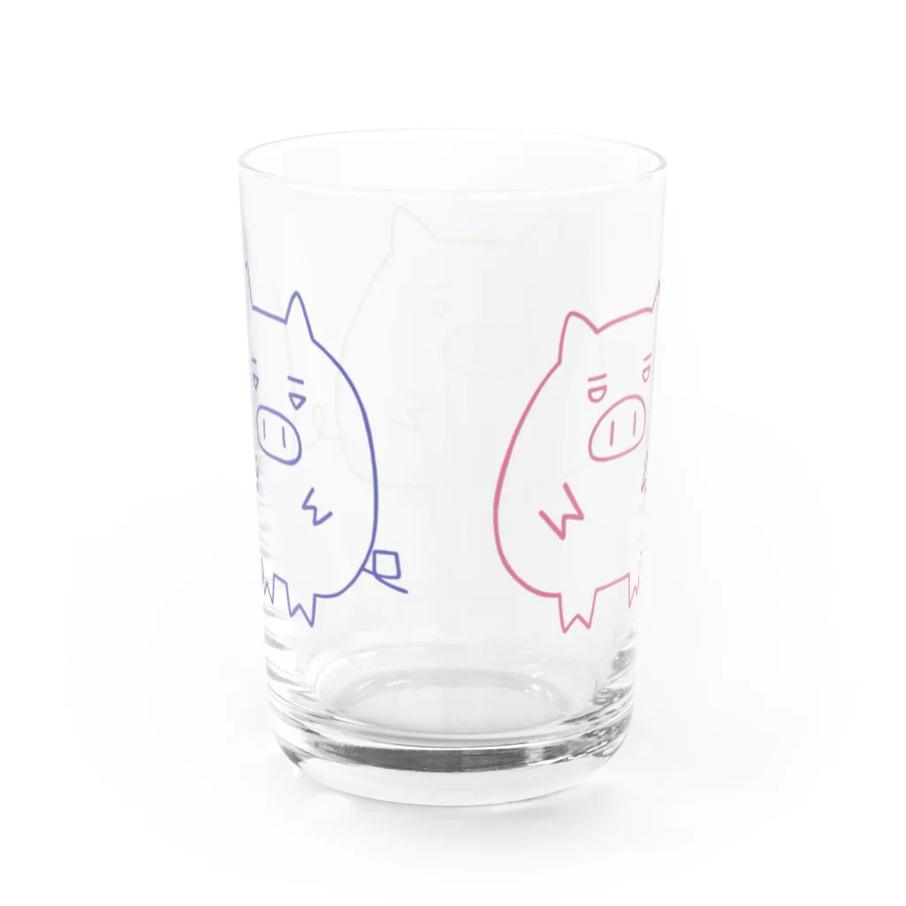 こぶたの豚三兄弟(濃) Water Glass :back