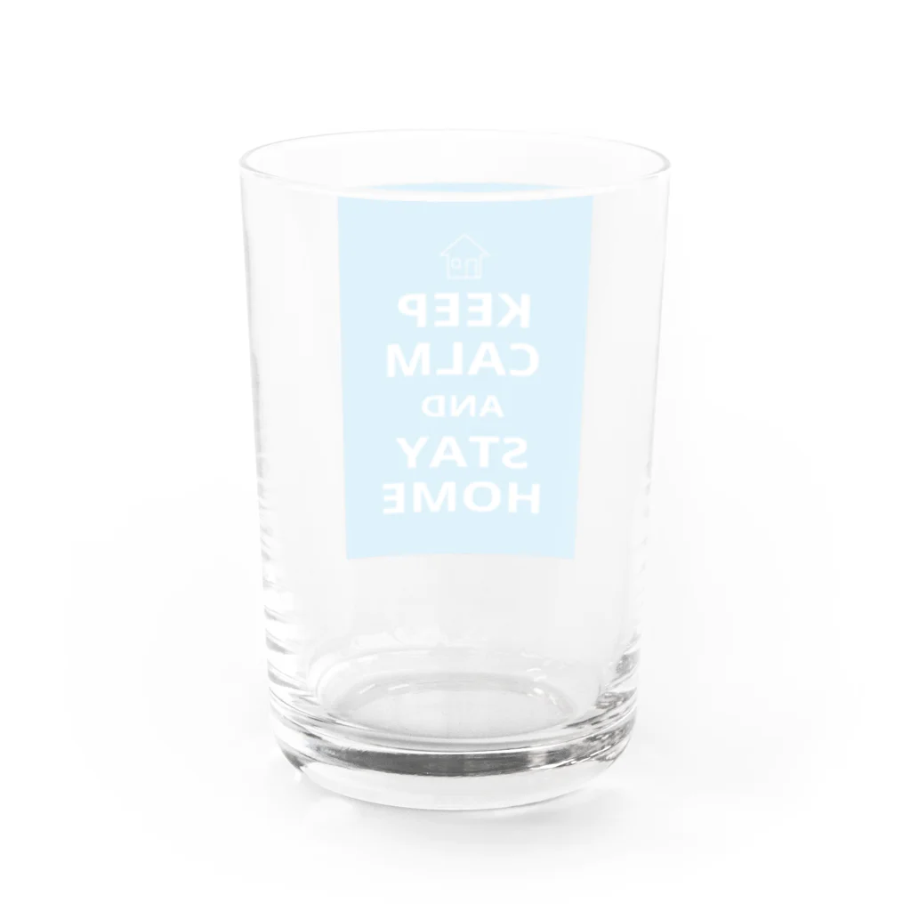 borderLinerのKeep Carm and Stay Home Water Glass :back