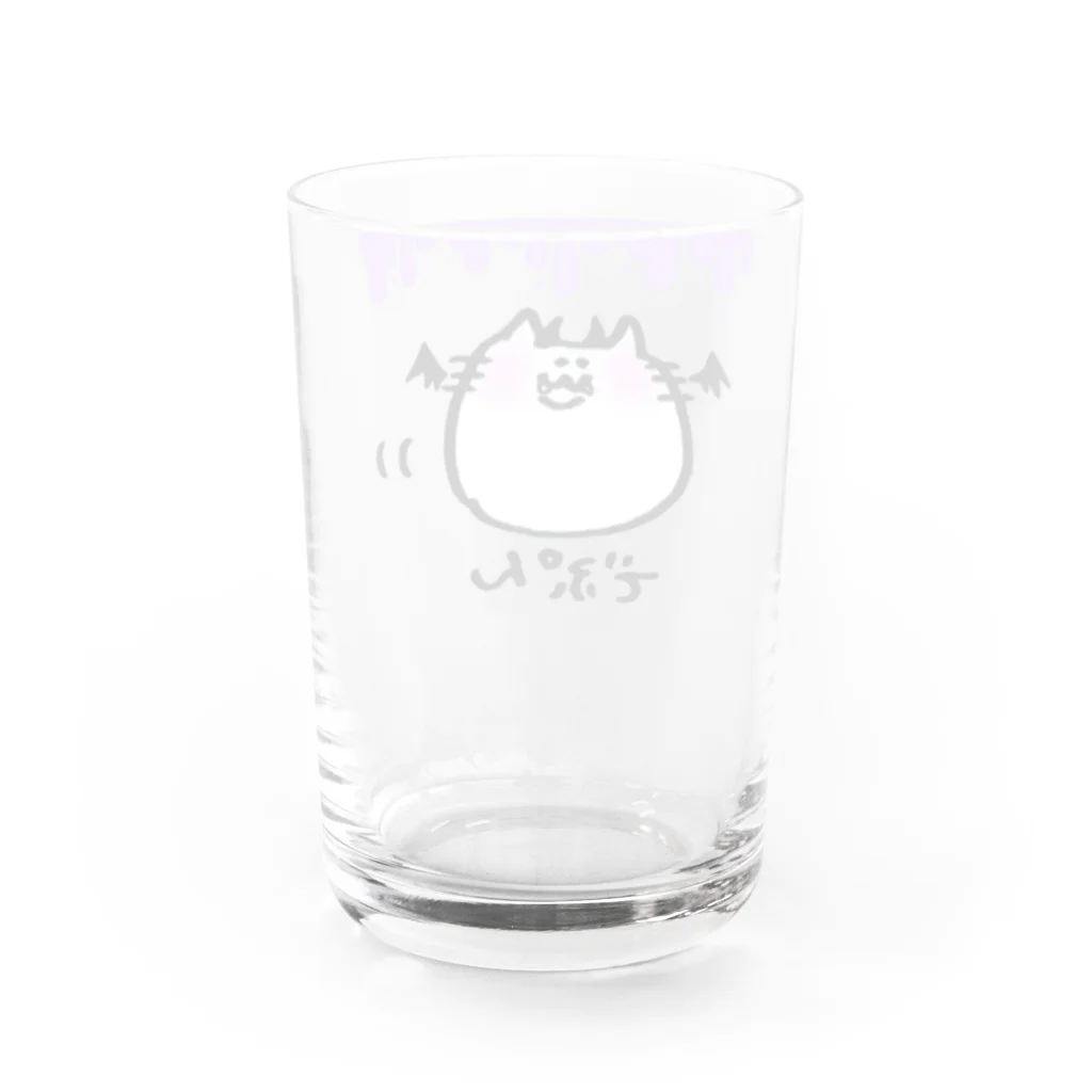 ちゅき亭。のでぷんねこ でびる Water Glass :back