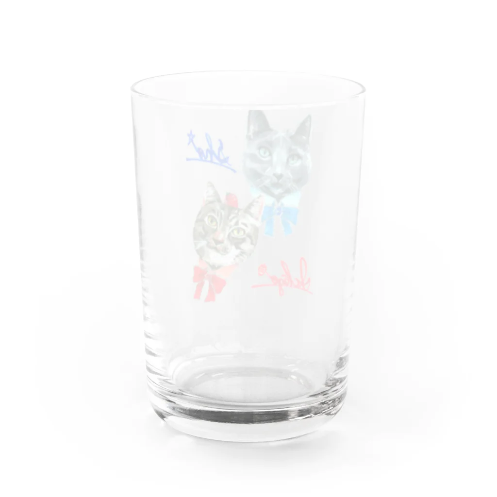 ＊あり＊の虹色創世記の青君&苺心ちゃん Water Glass :back