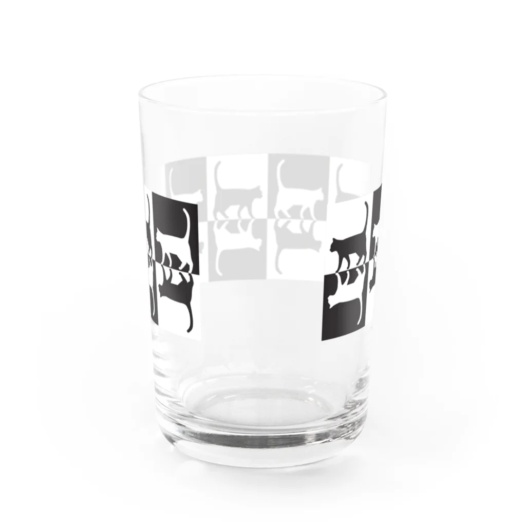 へっぽこ工房の白猫黒猫 Water Glass :back