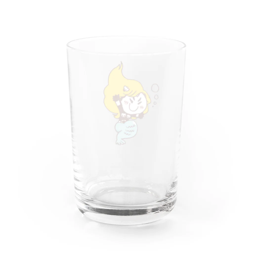 エガオーピンクのsuzuriショップのエガオー人魚さん Water Glass :back