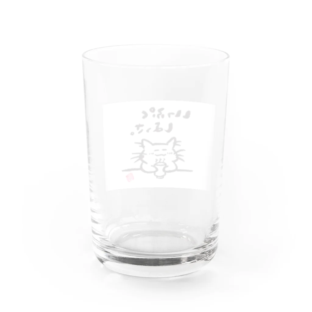 ｼｮｶ(=ФωФ=)ﾈｺのお店 SUZURI支店のひまんがCat(いっぷく) Water Glass :back