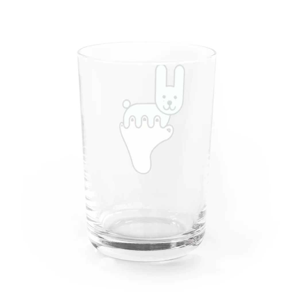 クアッカワラビーくんの日常＆あしゆびふれんず公式グッズのあしゆびうさぎ Water Glass :back