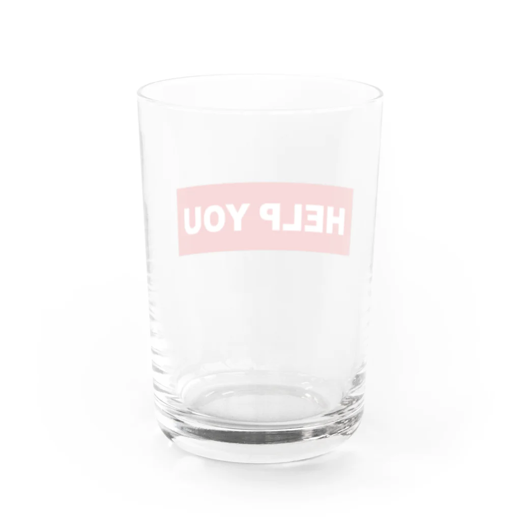 HELP YOU公式ストアのスポーティーロゴ Water Glass :back