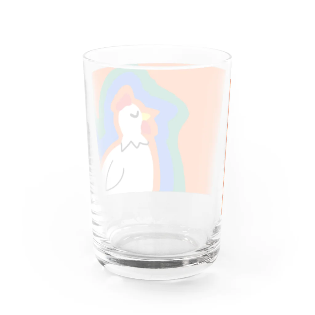 sedyin0210の寝てるカラフルなニワトリ Water Glass :back