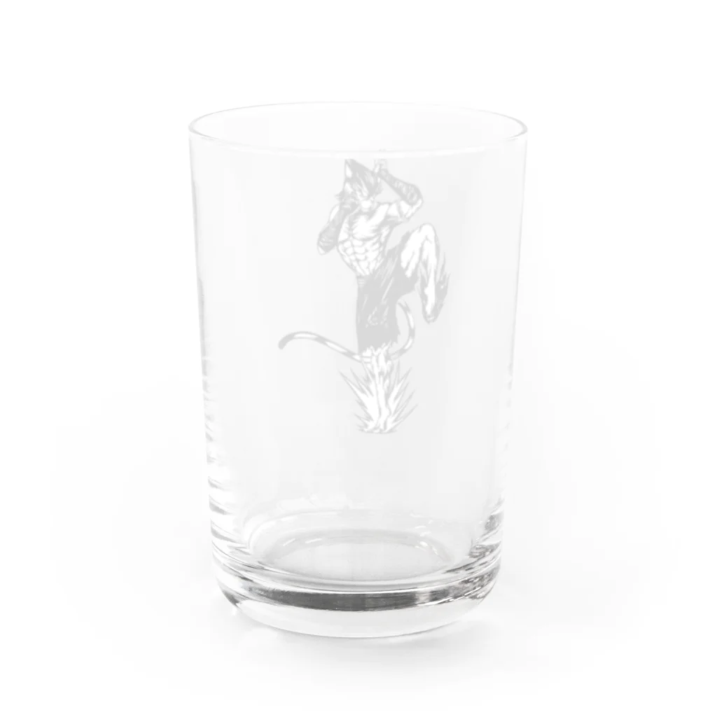 切り絵ariのにゃんこファイター Water Glass :back