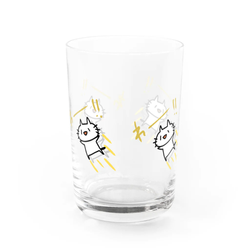 はち / きまぐれハチログのとびだすねこ いっぱい Water Glass :back