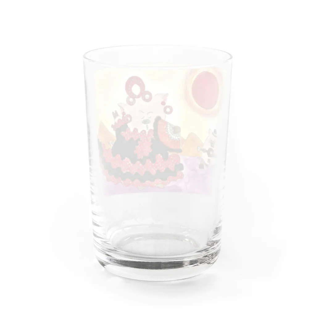 花と雲のフラメンコドロシー灼熱の太陽 Water Glass :back