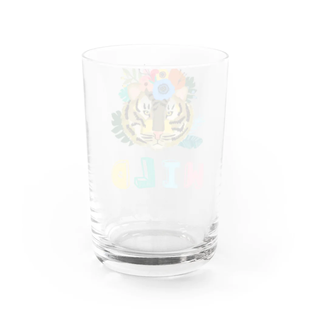 SANKAKU DESIGN STOREのワイルドだろ？草食系タイガー。 上 Water Glass :back