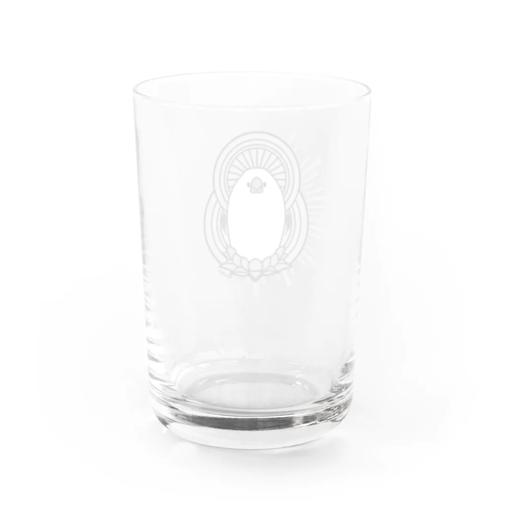 オズマジョの文かみ様（モノクロ） Water Glass :back