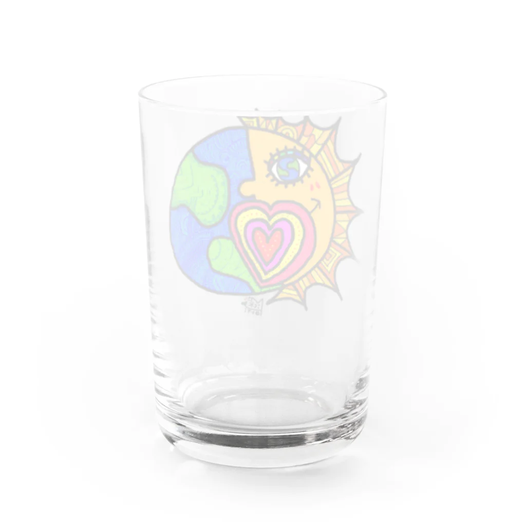 Micky's art _ Officialの地球に恋して　太陽バージョン　グラス Water Glass :back