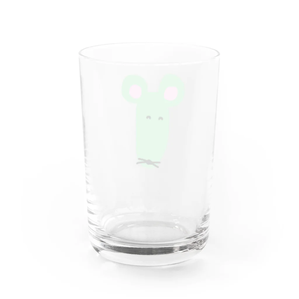 tori_doriのかおながネズミ 緑 Water Glass :back