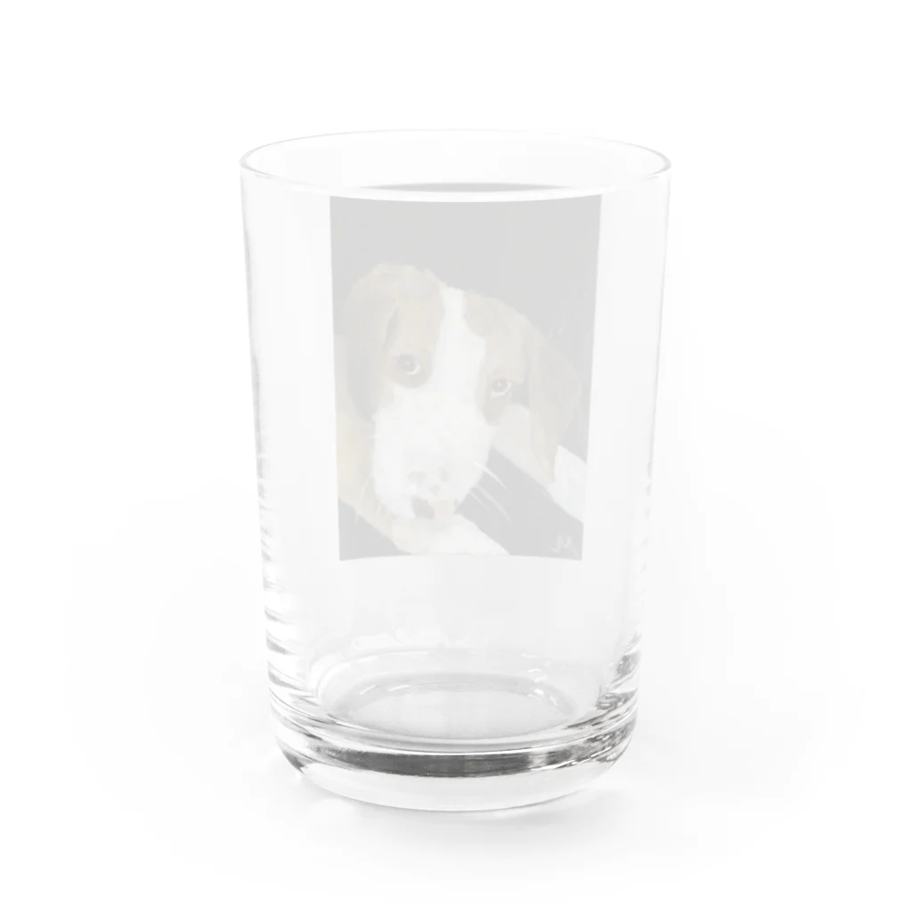 Makiartの犬のふとしたまなざし Water Glass :back