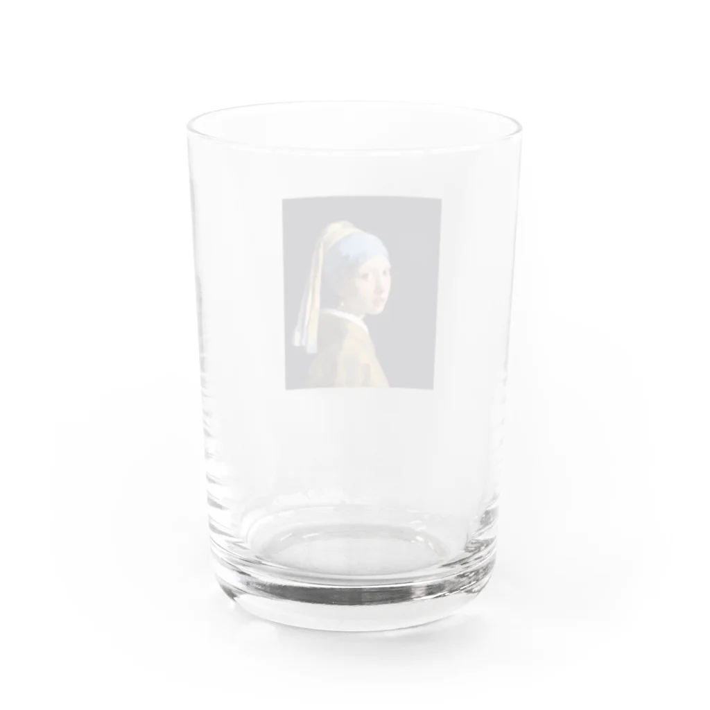 Sacredの真珠の耳飾の少女(青いターバンの少女) Water Glass :back