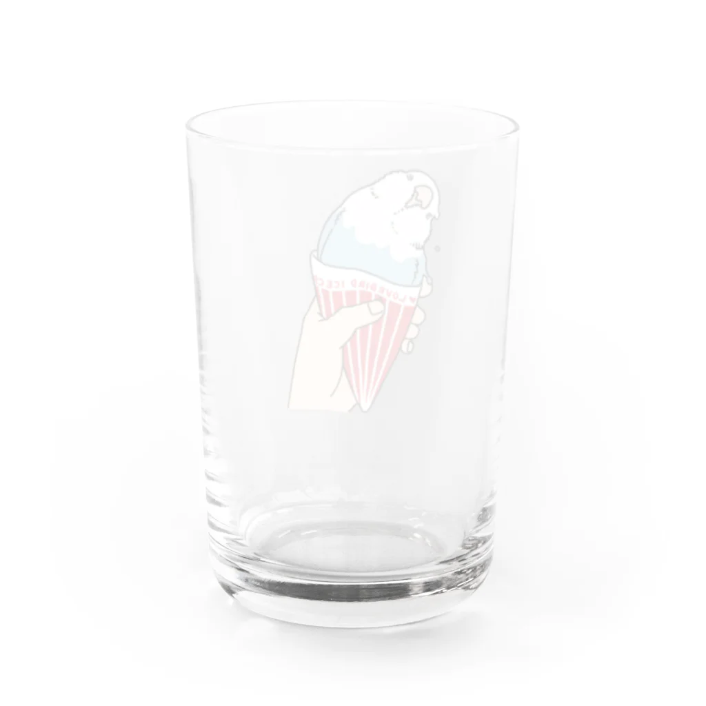 ことりグッズ屋のインコアイス(ヴァイオレット) Water Glass :back