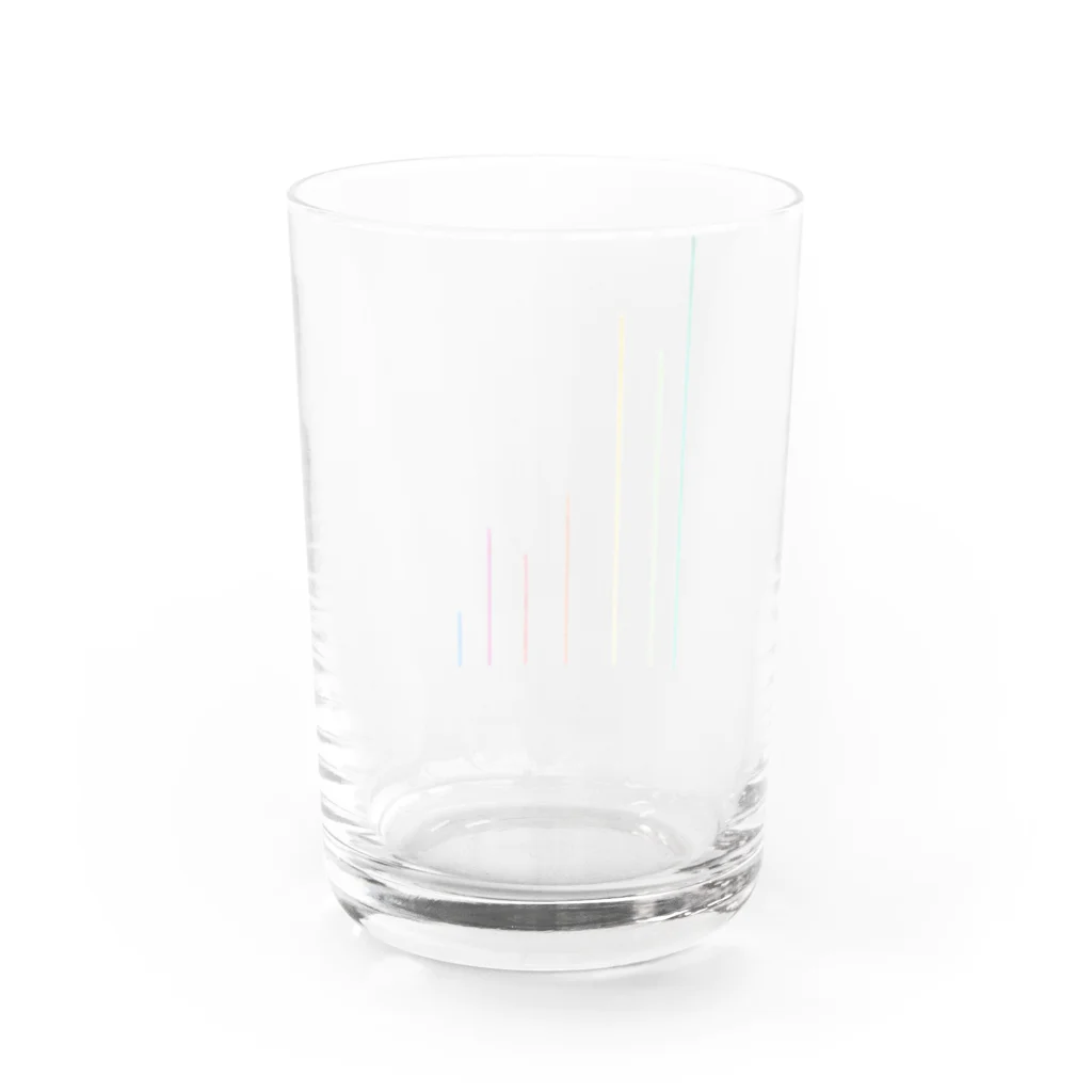 chocolatecoffeeのカラフルシリーズ （縦ライン） Water Glass :back