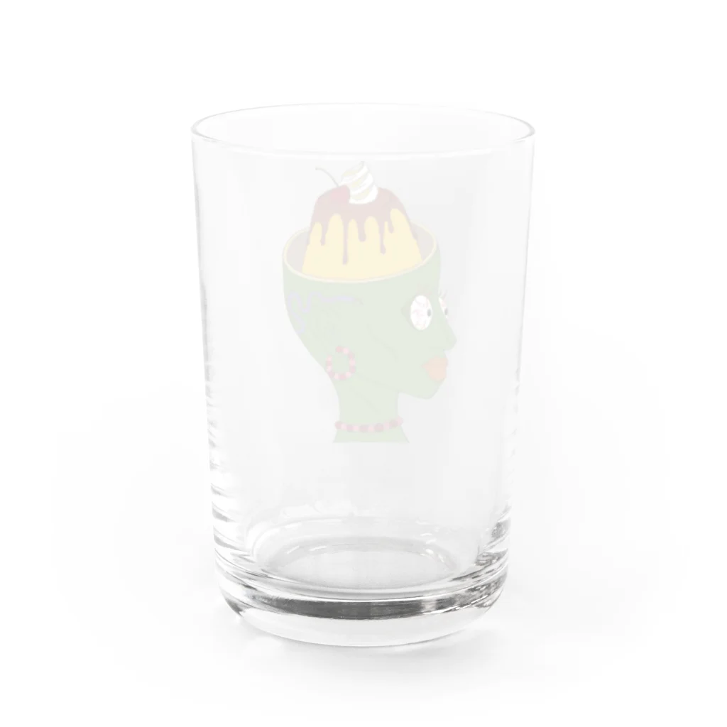 梨子の脳味噌プリンちゃん Water Glass :back