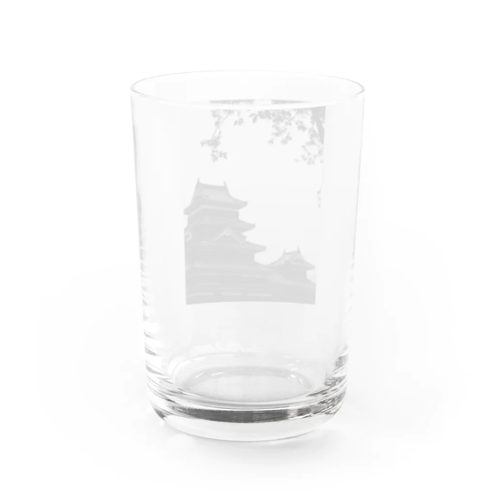 サンセットの松本城 Water Glass :back