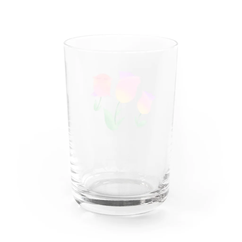 リリラレのスパンコール🌷チューリップ Water Glass :back