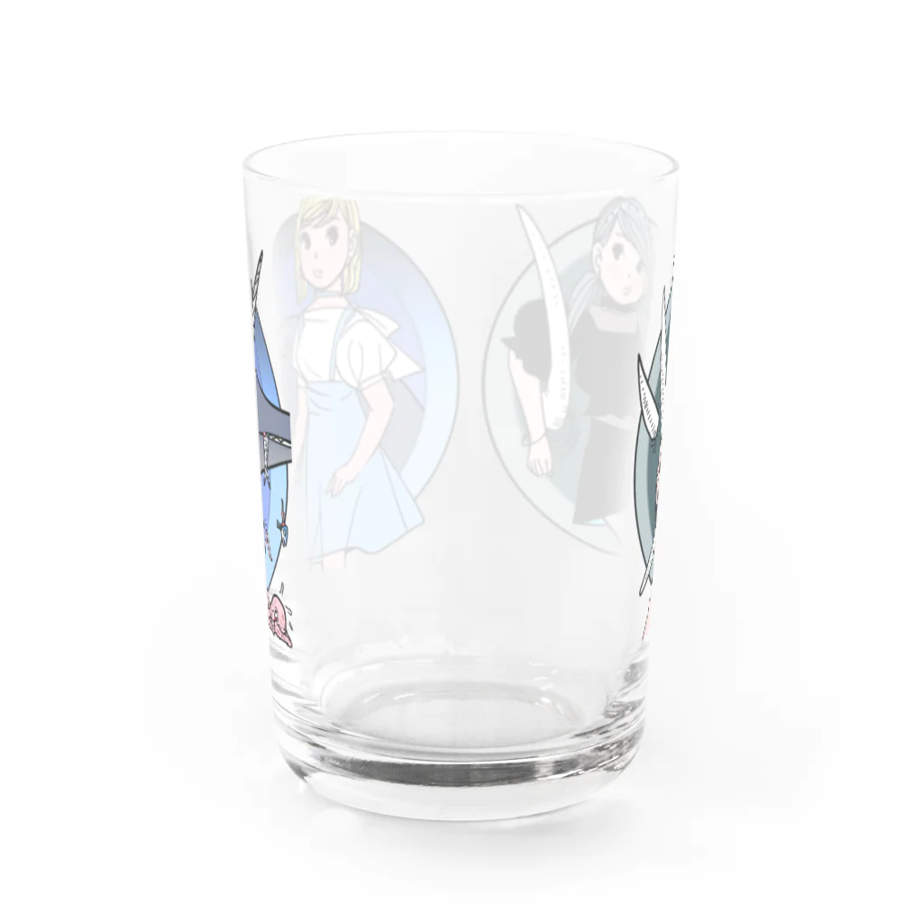 kaeruco(* 皿 *)のユニコーンイルカと角と牙 Water Glass :back