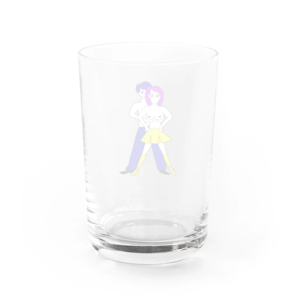 白いチューリップ　の私のブラジャーになってよ Water Glass :back