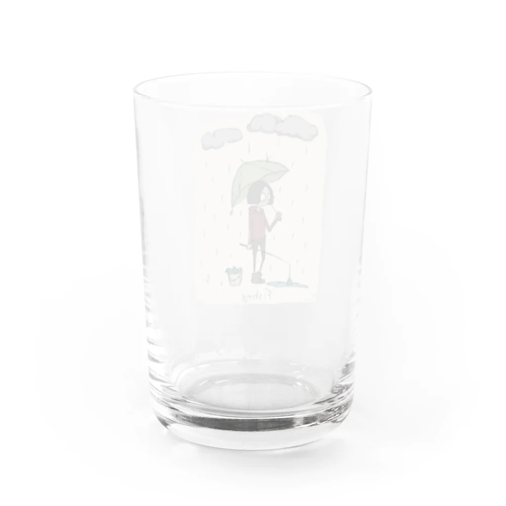 やの のすけの雨を釣る Water Glass :back