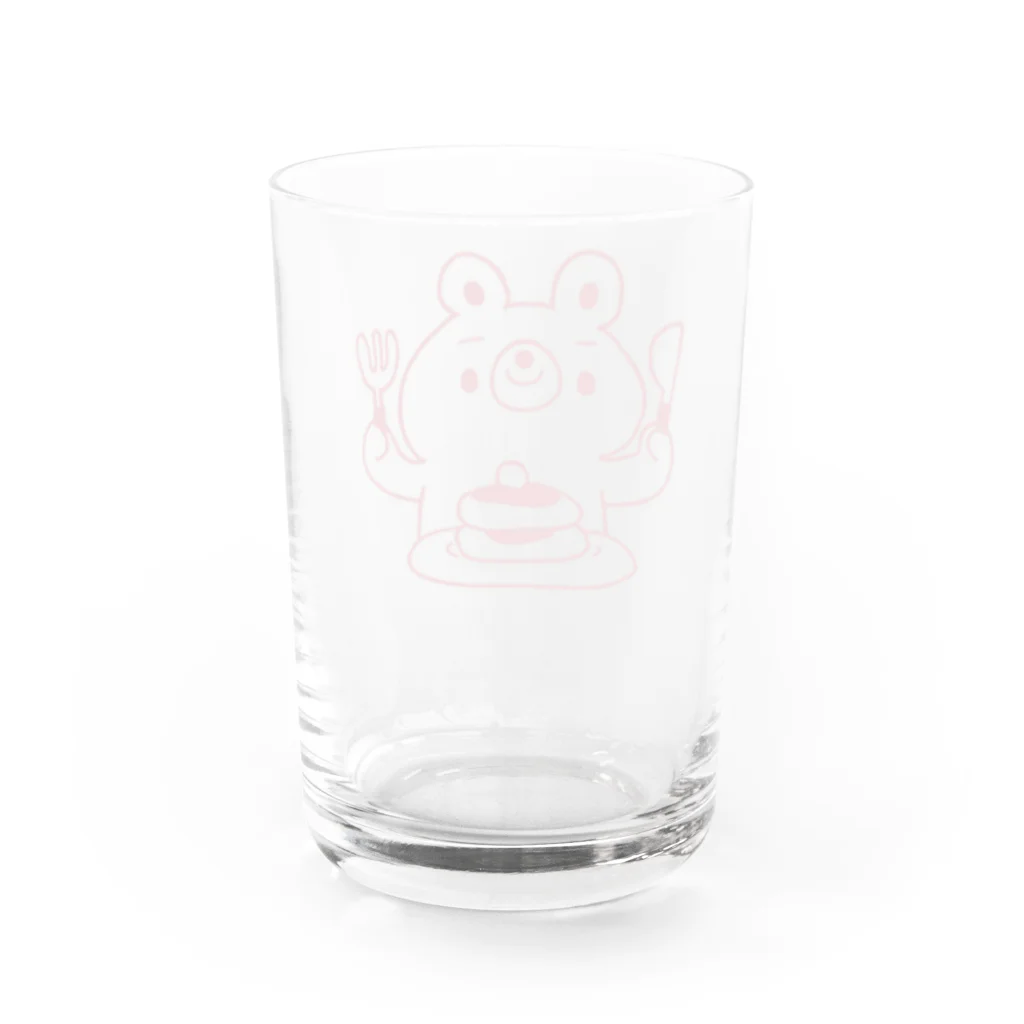 ラッタ工房のクマとパンケーキ(アカ) Water Glass :back