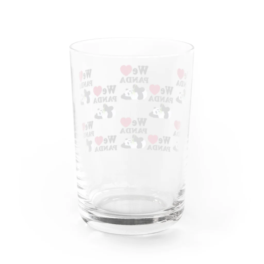 キッズモード某のwe love パンダ　総柄 Water Glass :back