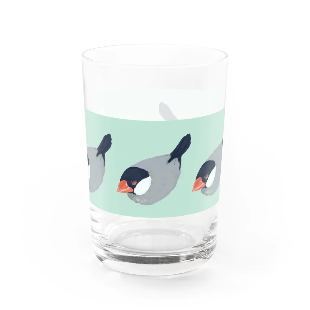 ブンチョのずんだのずらりフクフク文鳥 Water Glass :back