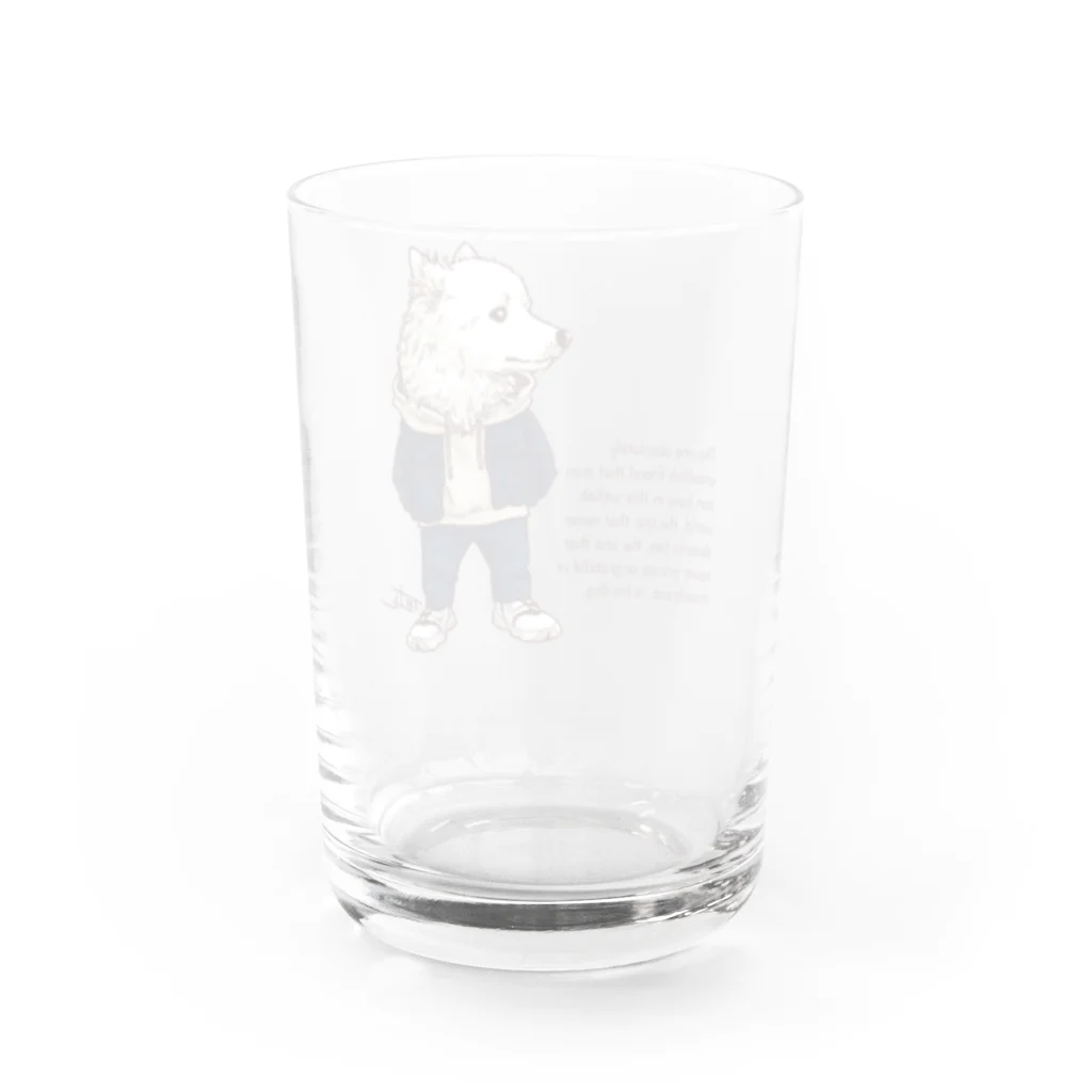 愛犬描処 プルーデンスのおしゃれサモエド Water Glass :back