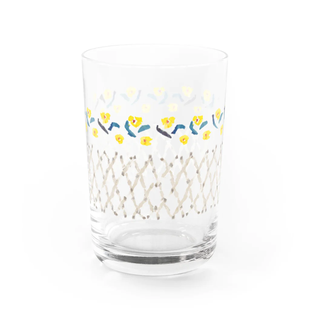 のばら（NOBARA）の黄色のお花コップ Water Glass :back