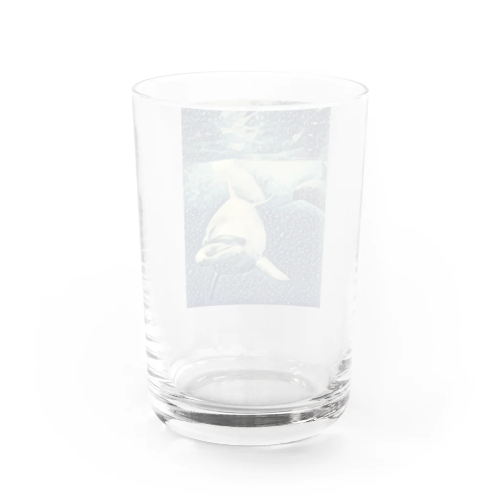 blue__momentの北斎イルカ Water Glass :back