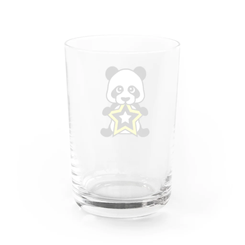 スターグッズのパンダ＆スター Water Glass :back