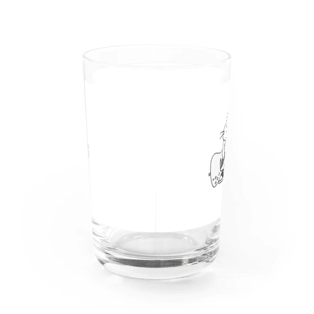 目黒 しおりグッズショップのNo.13 もち子と君のギターグラス　 Water Glass :back