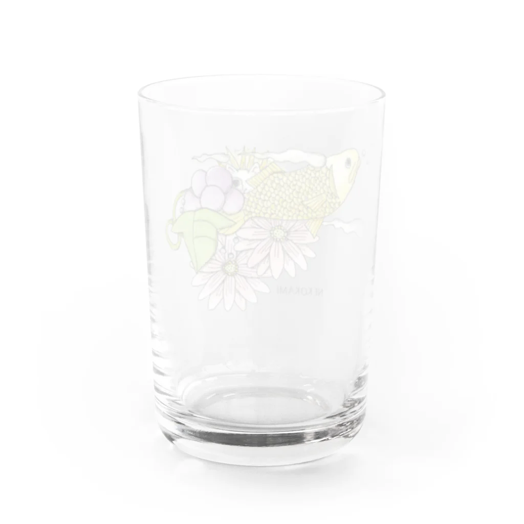 ブリキ屋の猫神さまの仲間（アロ左向き） Water Glass :back