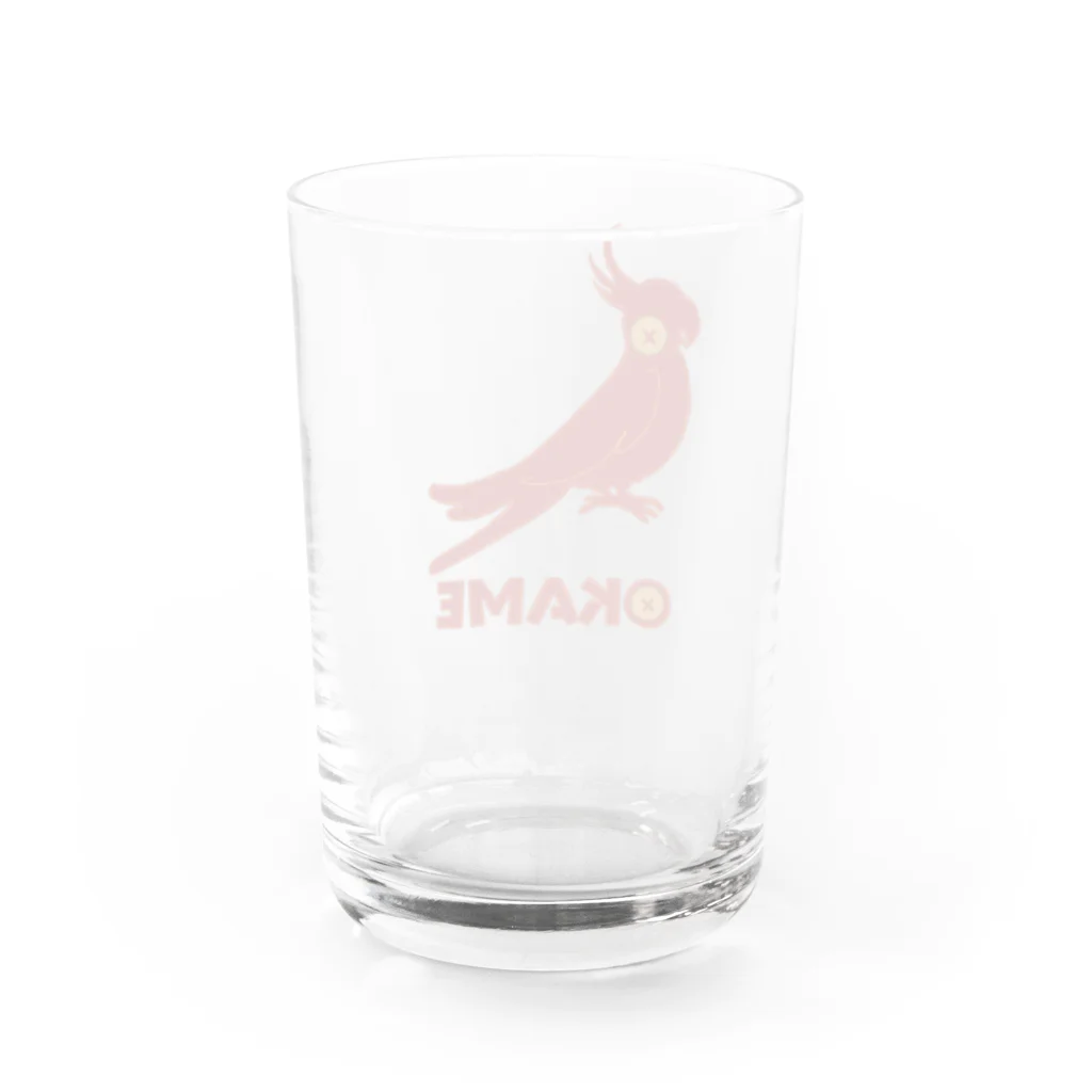 レコードの巣のオカメインコアップリケ Water Glass :back