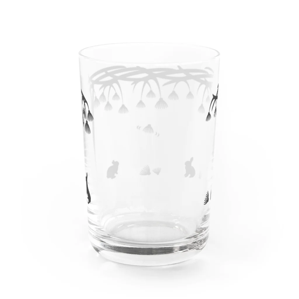 うさぎのきた道&の白黒木兎d Water Glass :back