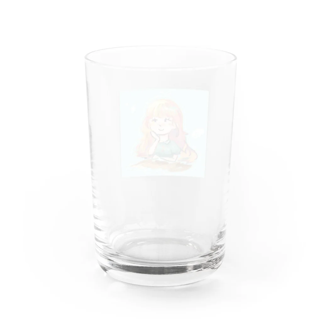 ちゃいんぽっとの少女と落書き Water Glass :back