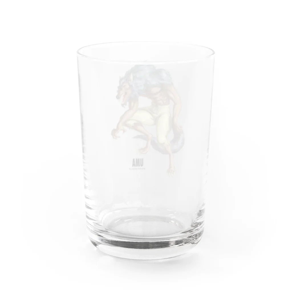 SKULLのUMA未確認動物、狼男 Water Glass :back