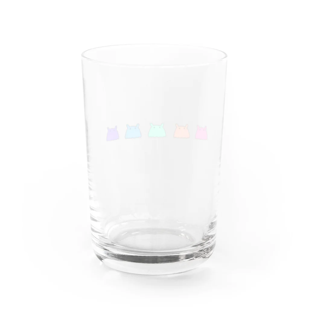 💤ゆめみごこち💤の虹のメンダコちゃんず Water Glass :back