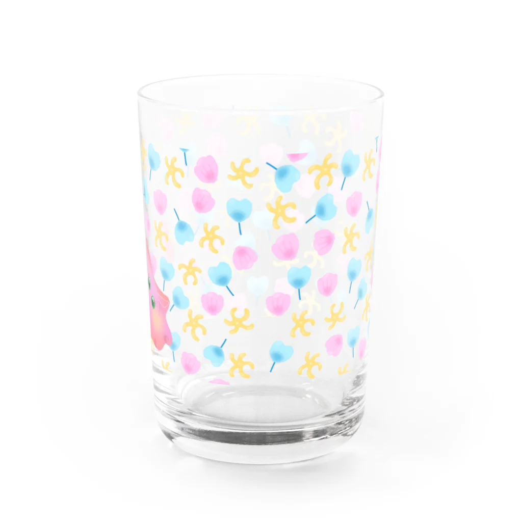 リリラレのスパンコール💙シェル総柄 Water Glass :back