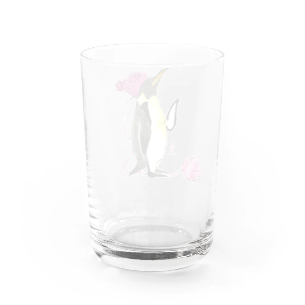 Emiのスズリのペンギン Water Glass :back