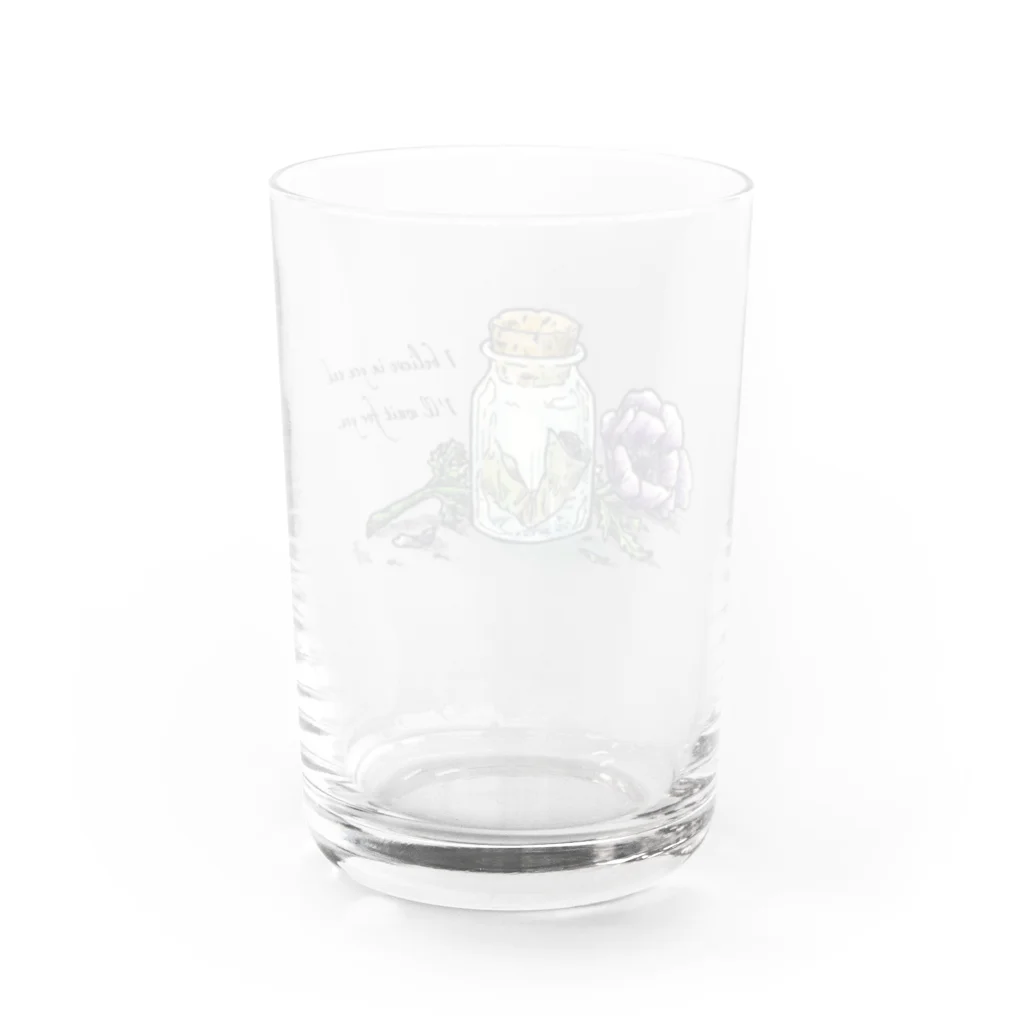 わにさん🐊🐊の小瓶とアネモネ Water Glass :back