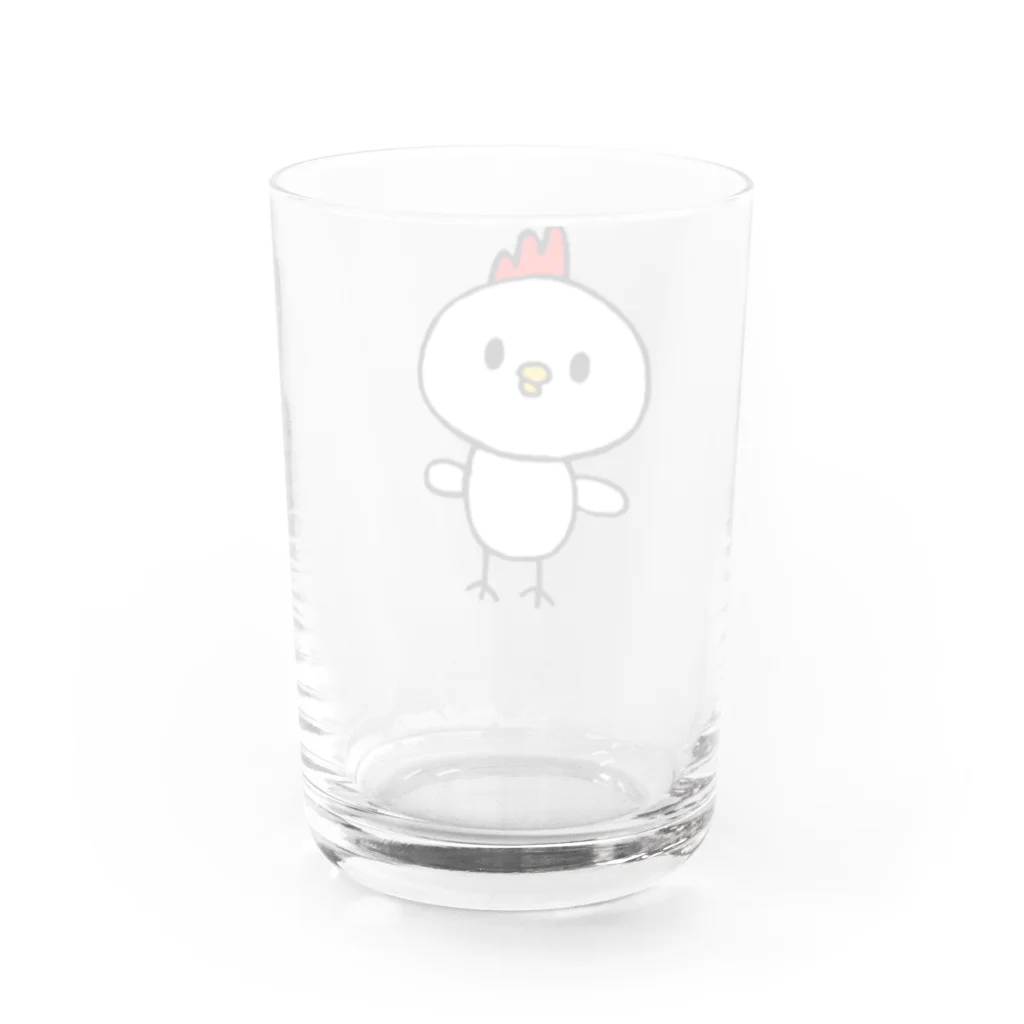 雌鶏商店のかわいいとりの雌鶏 Water Glass :back