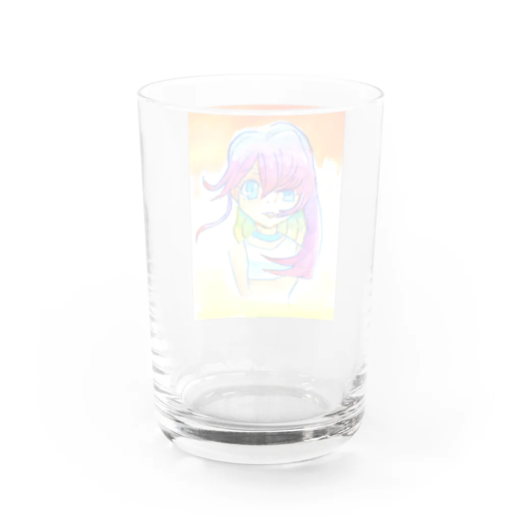 さんばんてのyuyake girl Water Glass :back