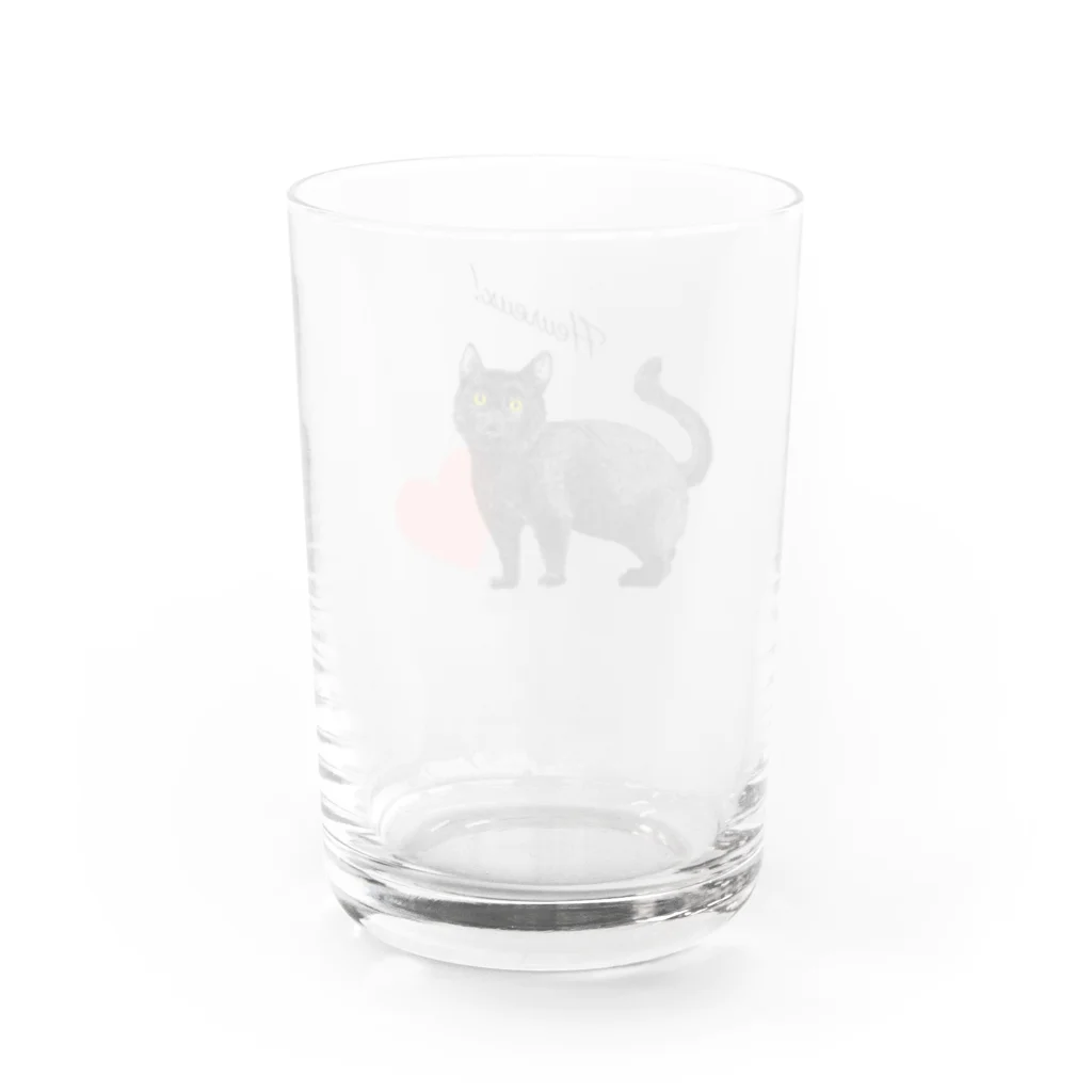 nemunoki paper itemの幸せの黒猫 Water Glass :back