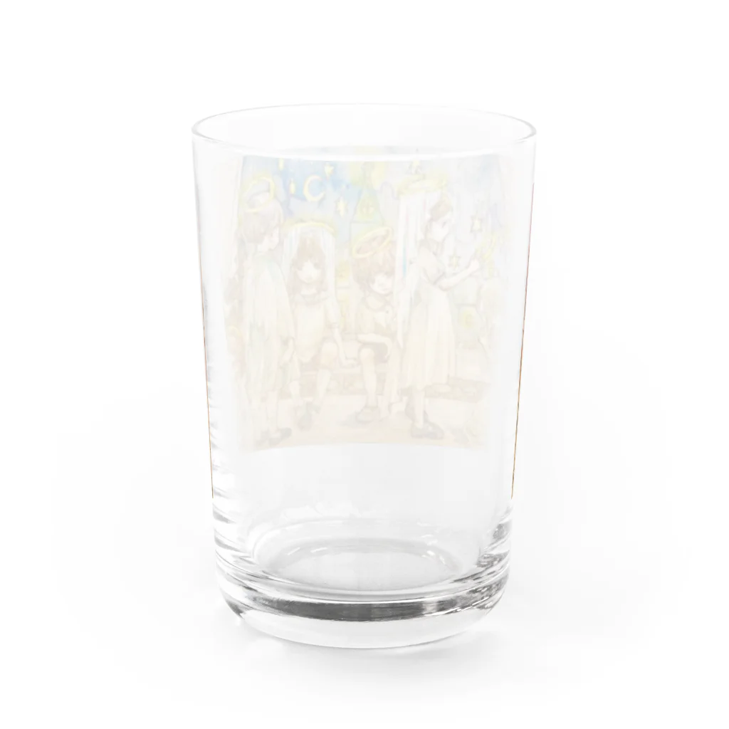 スミレ と トナカイ の モリのお遊戯会 Water Glass :back