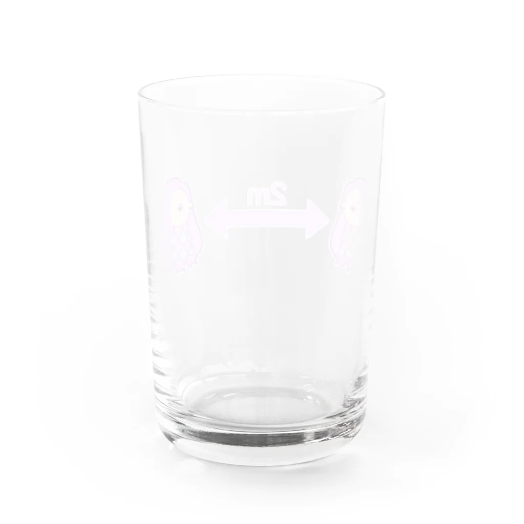 かわいいもののおみせ　いそぎんちゃくのソーシャルディスタンスゆめかわアマビエ Water Glass :back