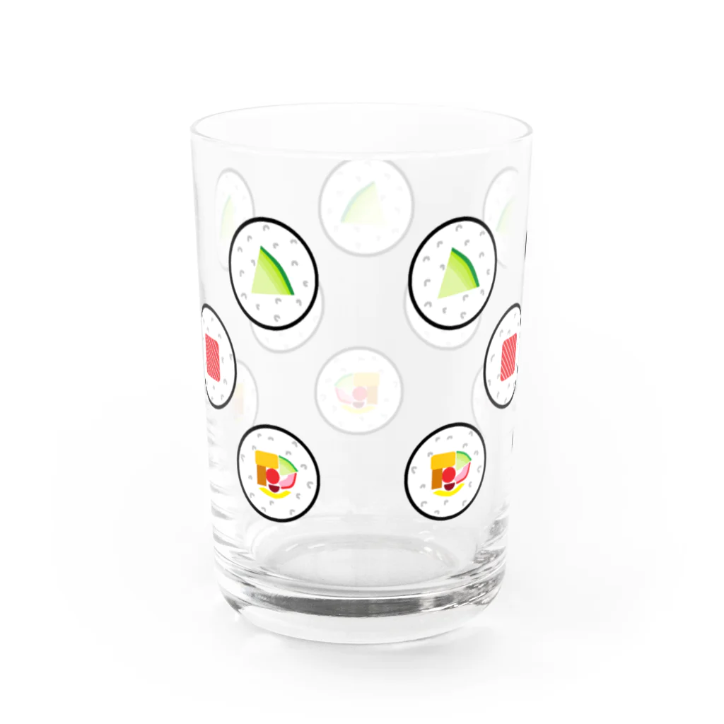 likesloveslikesの謎需要グラス（寿司MIX） Water Glass :back